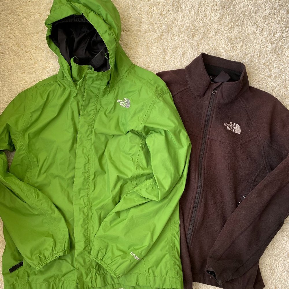 The North Face Bundle - Fleece Windwall and Hyvent Rain Jacket Shell